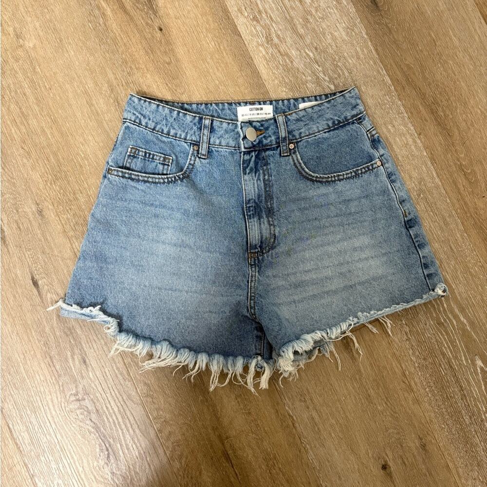 Cotton:On Women's Blue Denim High Rise Flashback Jean Shorts Size 6